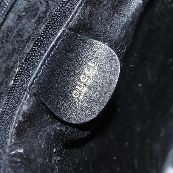 GUCCI Bamboo Hand Bag Leather Black Gold 001 001 - Picture 14 of 16